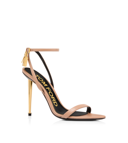 Tom Ford Shiny Leather Padlock Pointy Naked Sandal