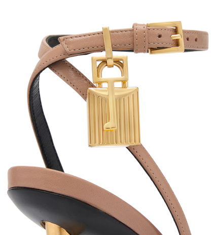 Tom Ford Shiny Leather Padlock Pointy Naked Sandal