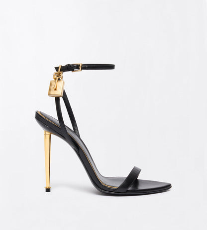 Tom Ford Shiny Leather Padlock Pointy Naked Sandal