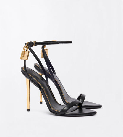 Tom Ford Shiny Leather Padlock Pointy Naked Sandal