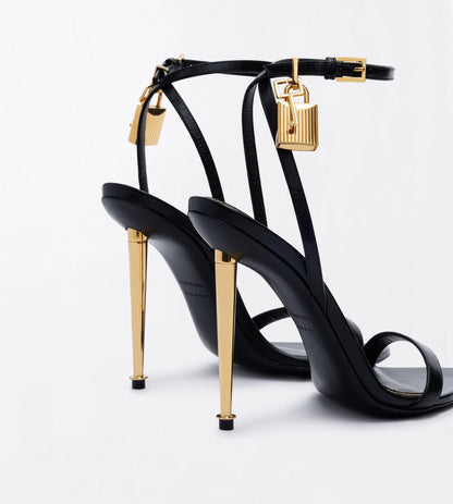 Tom Ford Shiny Leather Padlock Pointy Naked Sandal