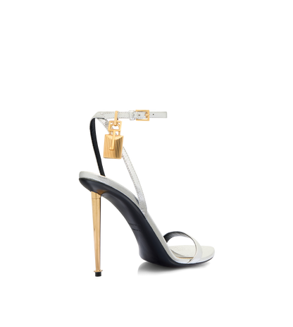 Tom Ford Laminated Nappa Leather Padlock Pointy Naked Sandal