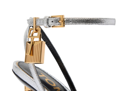 Tom Ford Laminated Nappa Leather Padlock Pointy Naked Sandal