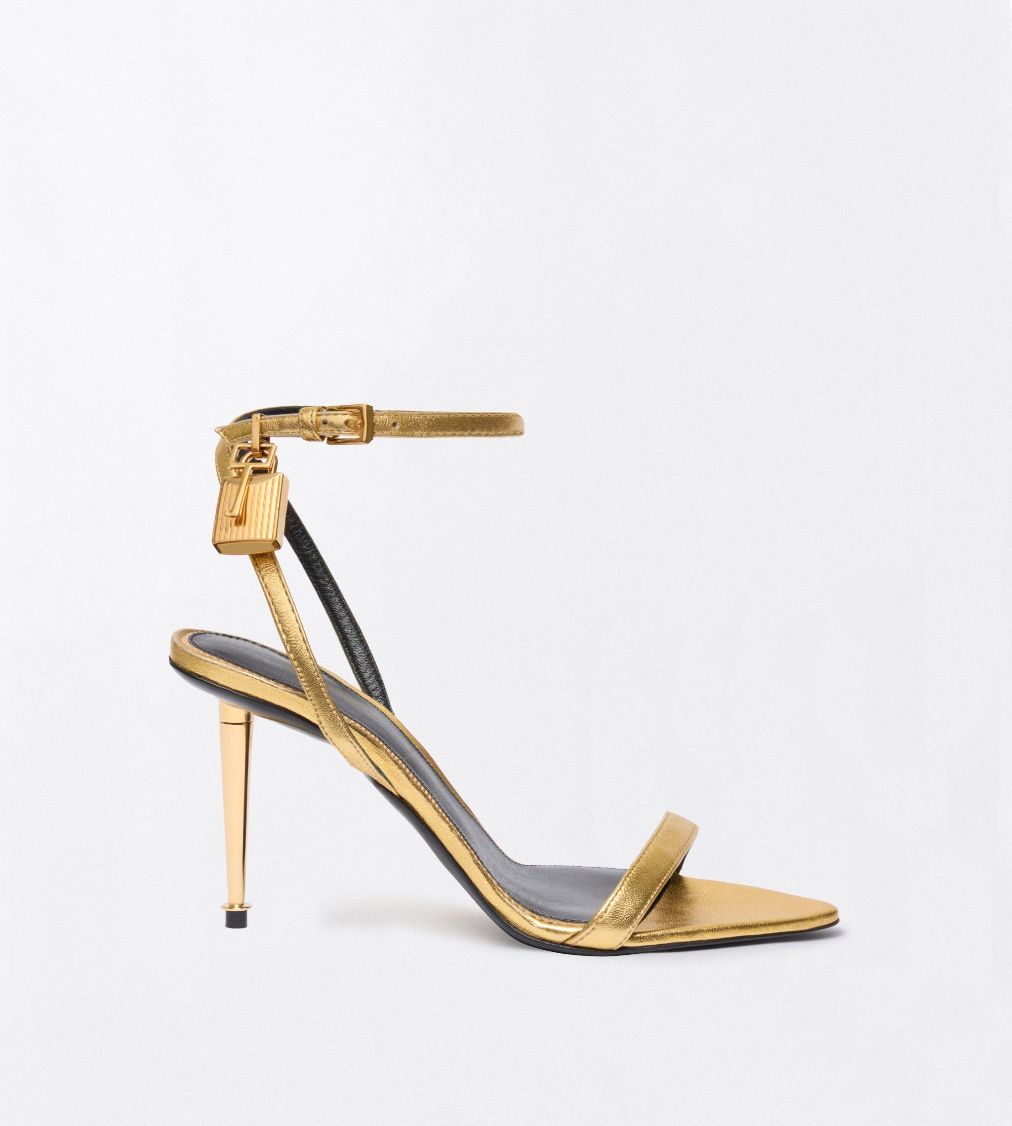 Tom Ford Shiny Leather Padlock Pointy Naked Sandal 85Mm