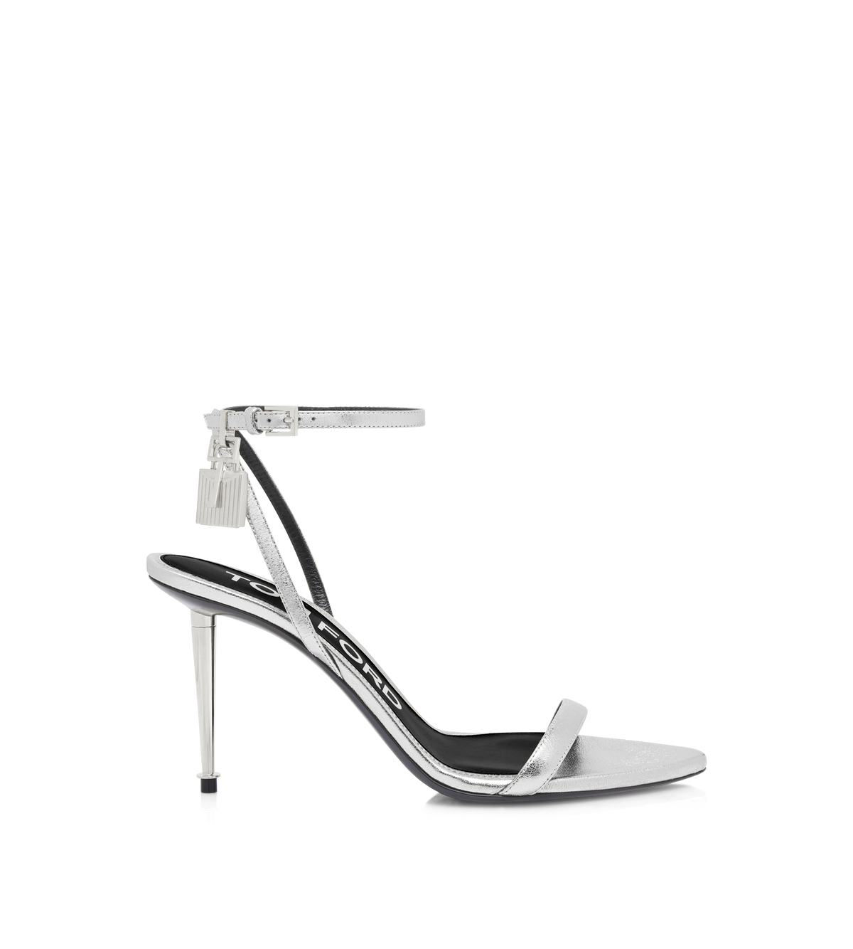 Tom Ford Shiny Leather Padlock Pointy Naked Sandal 85Mm
