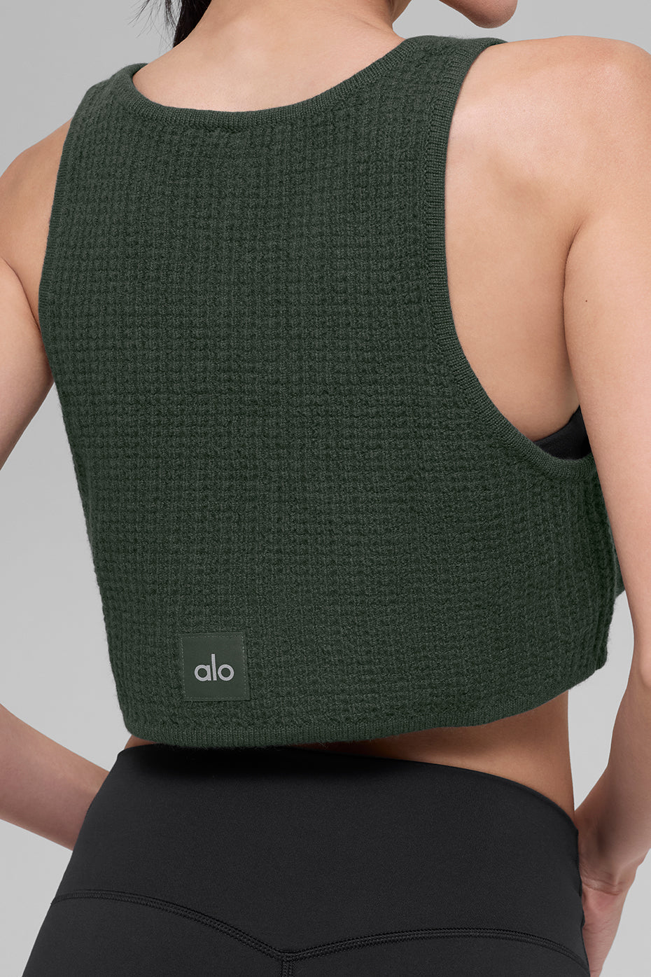 Alo Yoga Women'S Cashmere Plush Waffle Cropped Tank