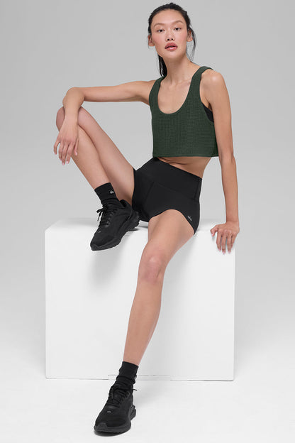 Alo Yoga Women'S Cashmere Plush Waffle Cropped Tank