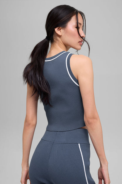 Alo Yoga Women'S Ribbed Sweater Knit Highline Cropped Tank