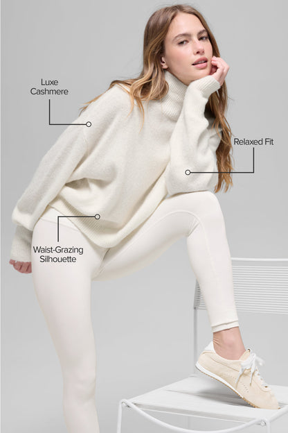 Alo Yoga Women'S Wool Cashmere Cropped New Class Turtleneck Sweater