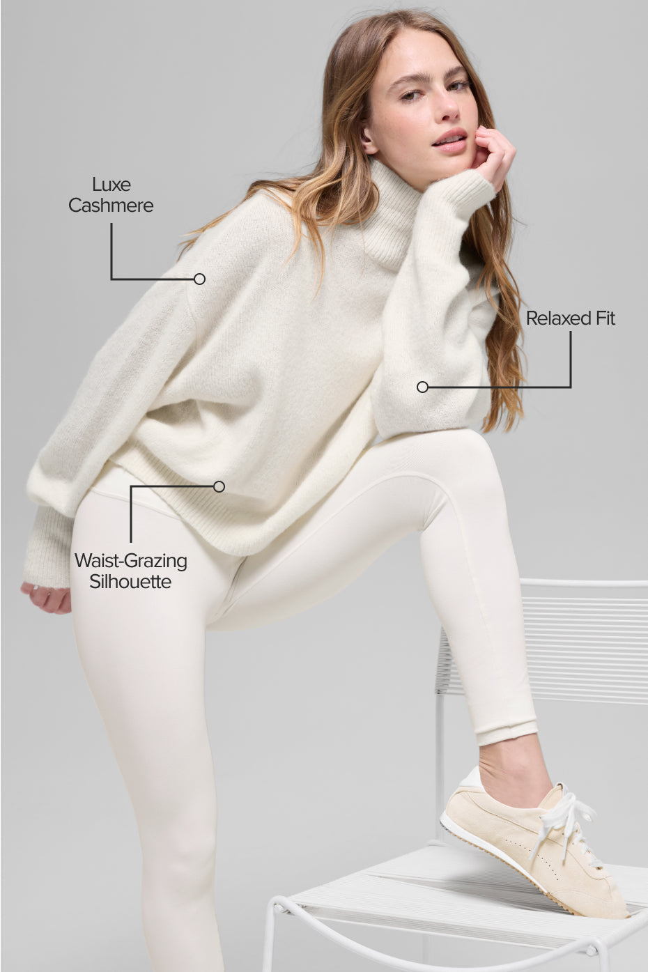 Alo Yoga Women'S Wool Cashmere Cropped New Class Turtleneck Sweater