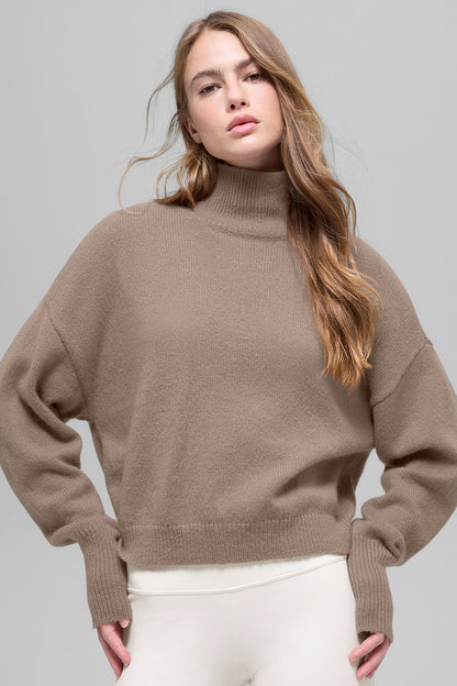 Alo Yoga Women'S Wool Cashmere New Class Turtleneck Sweater