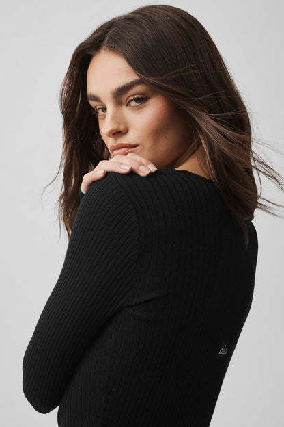 Alo Yoga Women'S Sweater Knit Unwind Long Sleeve