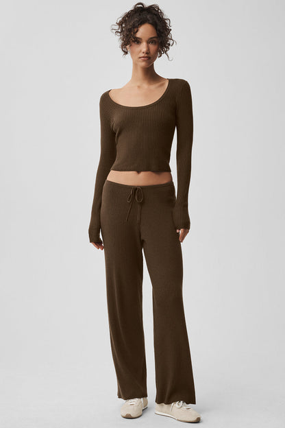 Alo Yoga Women'S Sweater Knit Unwind Long Sleeve