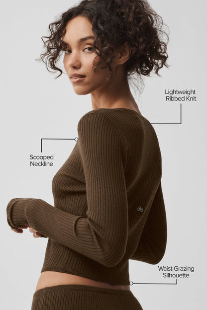 Alo Yoga Women'S Sweater Knit Unwind Long Sleeve