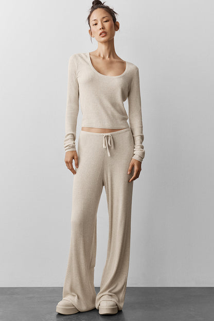 Alo Yoga Women'S Sweater Knit Unwind Long Sleeve