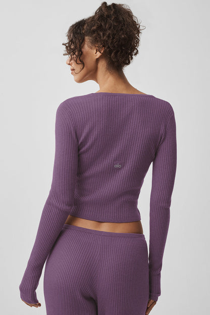 Alo Yoga Women'S Sweater Knit Unwind Long Sleeve
