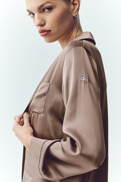 Alo Yoga Women'S Silk Luminous Button Up