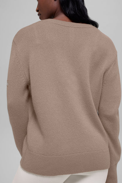 Alo Yoga Women'S Wool Cashmere New Class Oversized V-Neck Sweater