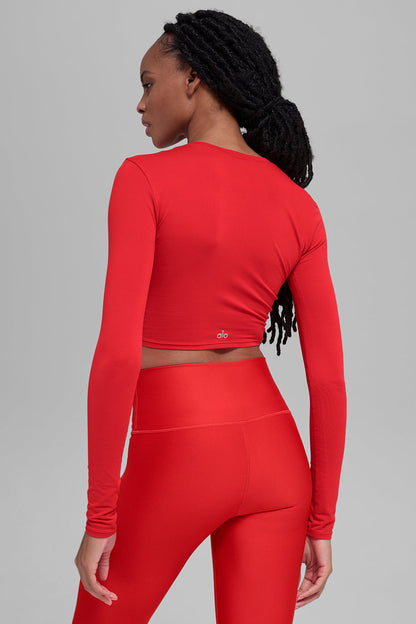 Alo Yoga Women'S Alosoft Crop Finesse Long Sleeve