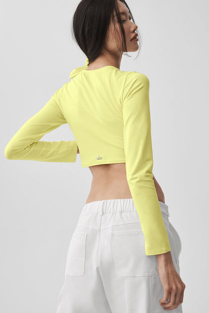 Alo Yoga Women'S Alosoft Crop Finesse Long Sleeve