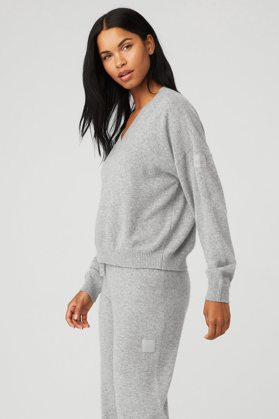 Alo Yoga Women'S Cashmere Jet Set V-Neck Pullover