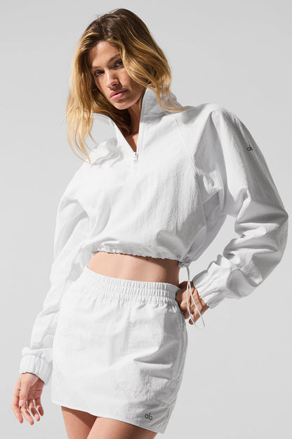 Alo Yoga Women'S Cropped 1/4 Zip Alumni Pullover