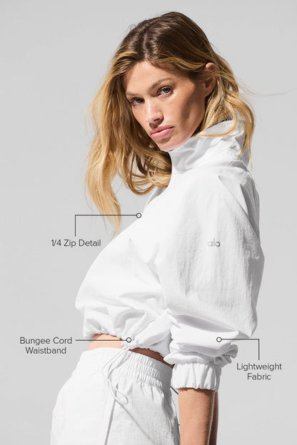 Alo Yoga Women'S Cropped 1/4 Zip Alumni Pullover