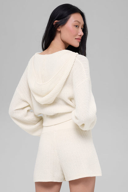 Alo Yoga Women'S Cashmere Plush Waffle Full Zip Hoodie