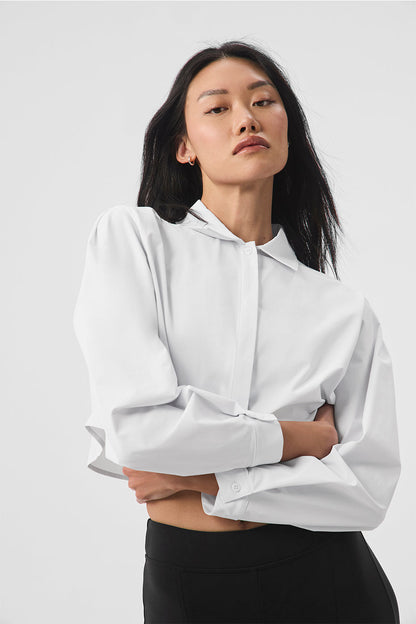 Alo Yoga Women'S Cropped Take Me Out Button Up