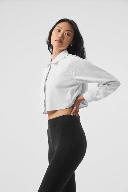 Alo Yoga Women'S Cropped Take Me Out Button Up