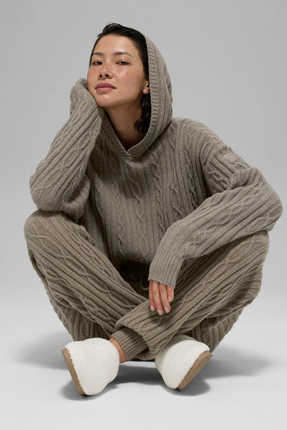 Alo Yoga Women'S Cable Knit Winter Bliss Hoodie