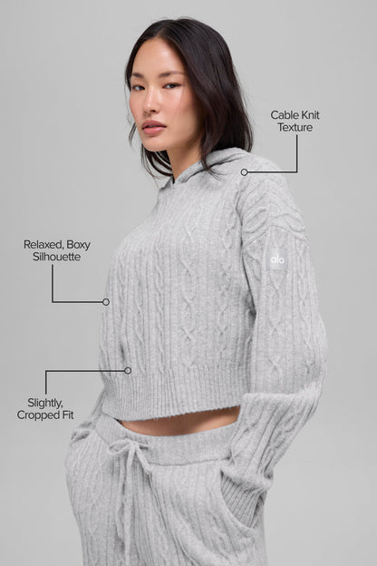 Alo Yoga Women'S Cable Knit Winter Bliss Hoodie