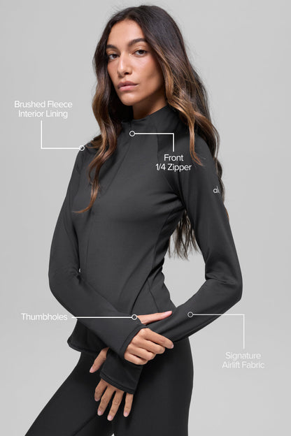Alo Yoga Women'S Airlift Winter Warm 1/4 Zip Long Sleeve