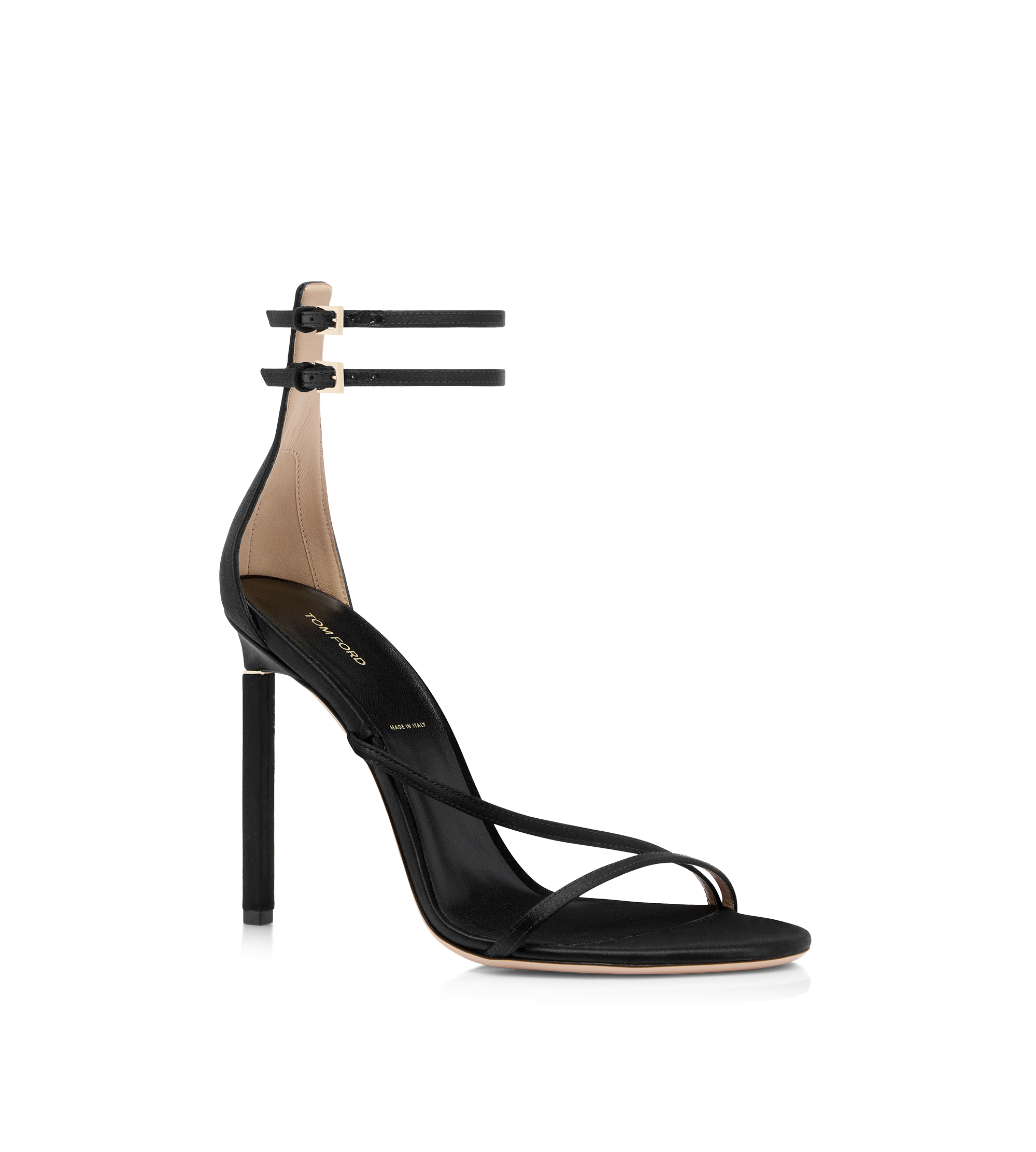 Tom Ford Satin T Ankle Strap Sandal