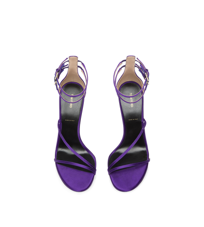 Tom Ford Satin T Ankle Strap Sandal