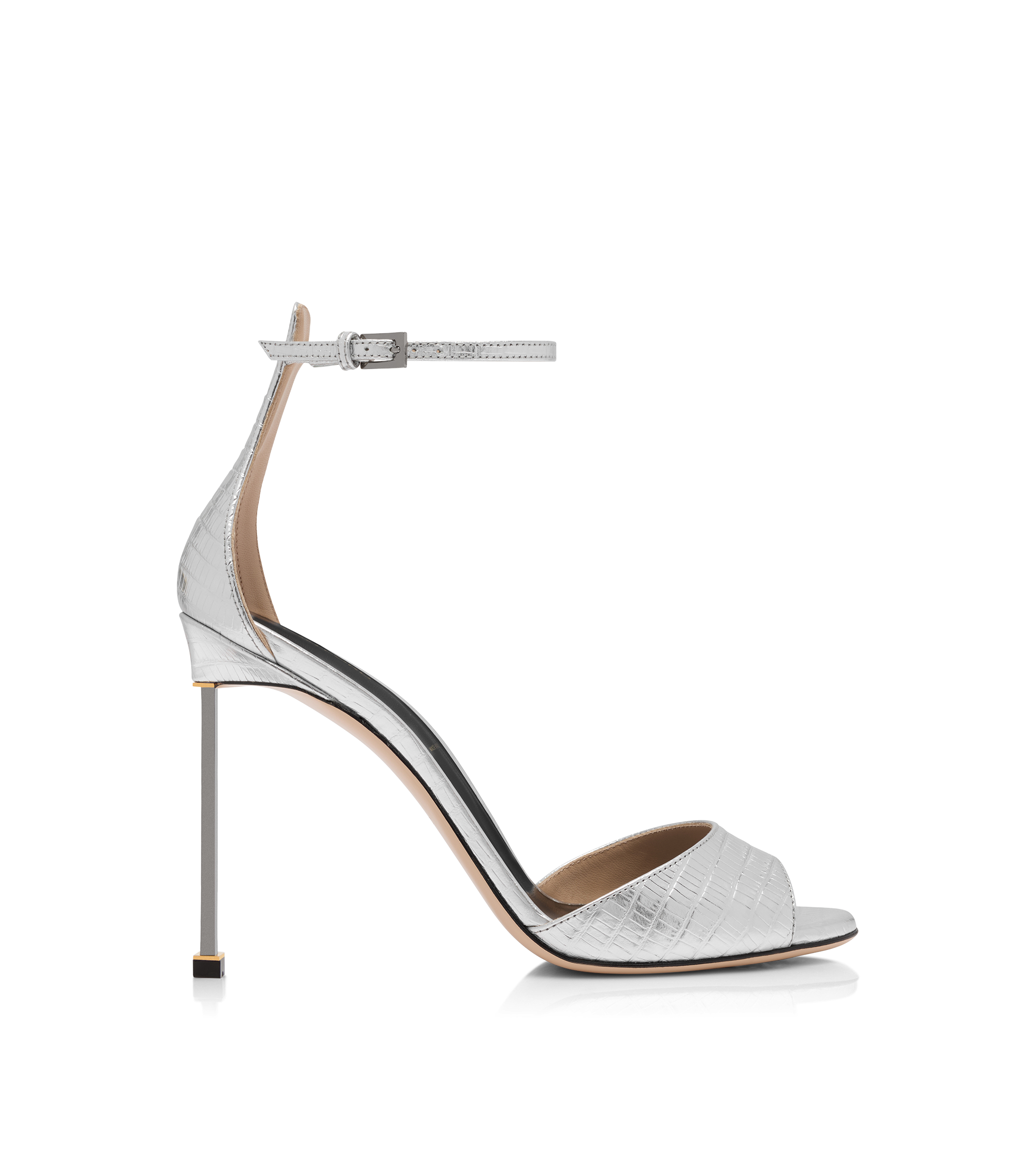 Tom Ford Semi Shiny Printed Python Spire Ankle Strap Sandal