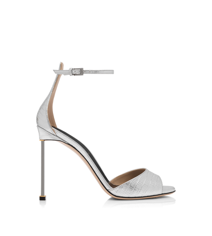 Tom Ford Semi Shiny Printed Python Spire Ankle Strap Sandal