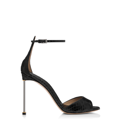 Tom Ford Semi Shiny Printed Python Spire Ankle Strap Sandal