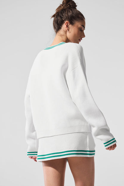 Alo Yoga Women'S Tennis Club Sweater Knit Cardigan