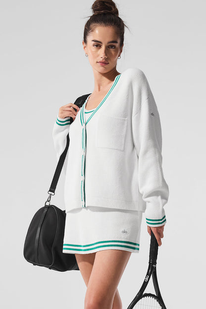 Alo Yoga Women'S Tennis Club Sweater Knit Cardigan