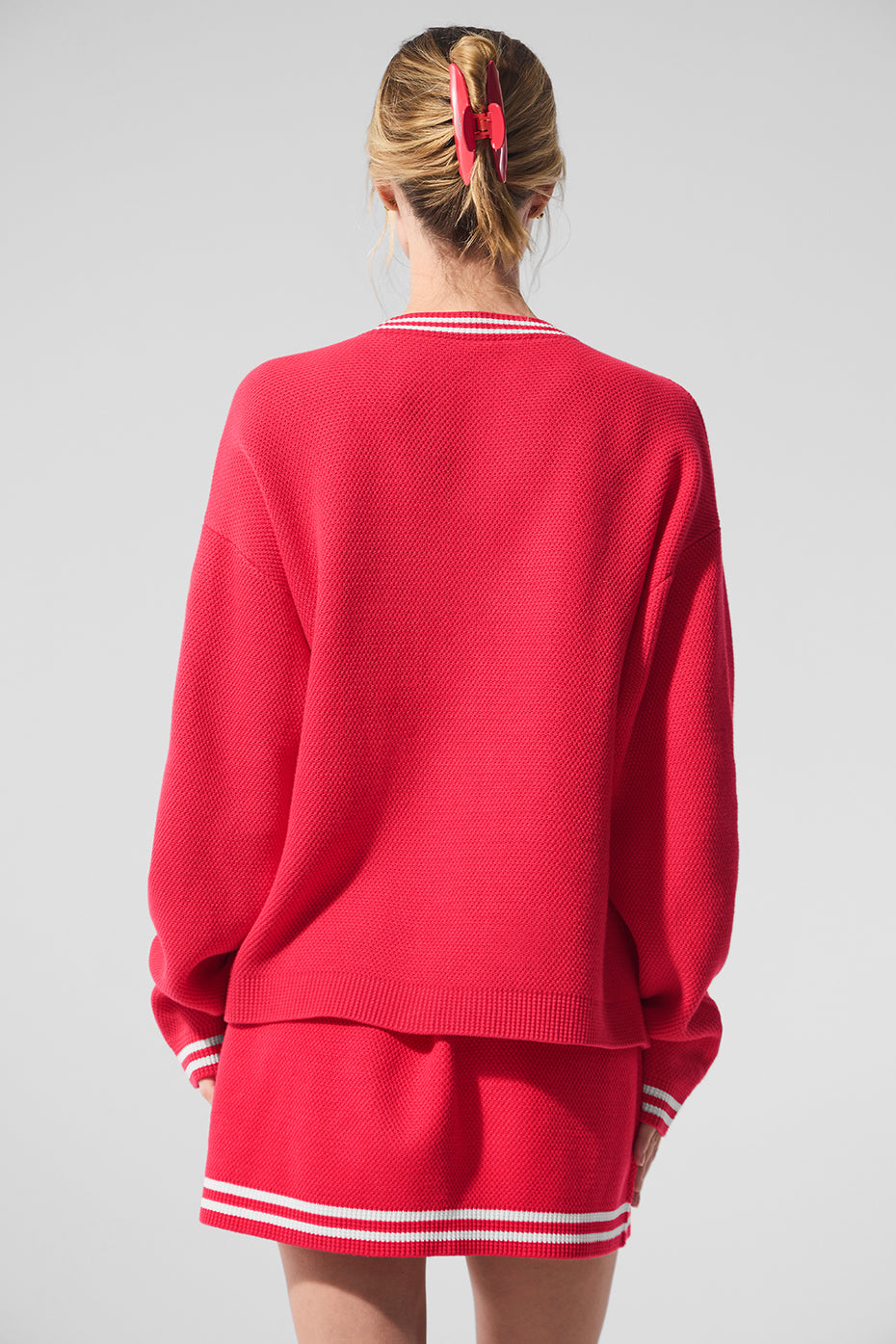 Alo Yoga Women'S Tennis Club Sweater Knit Cardigan