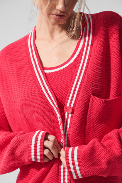 Alo Yoga Women'S Tennis Club Sweater Knit Cardigan