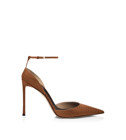 Tom Ford Tejus-Effect Printed Leather Vertigo Ankle Strap Pump