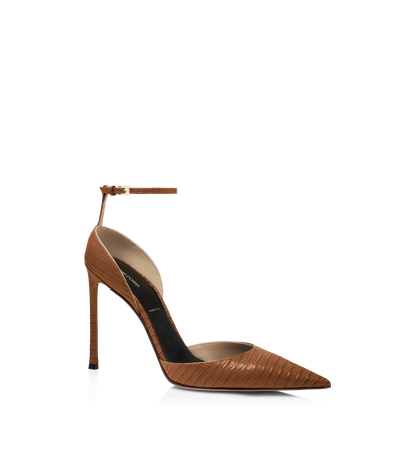 Tom Ford Tejus-Effect Printed Leather Vertigo Ankle Strap Pump