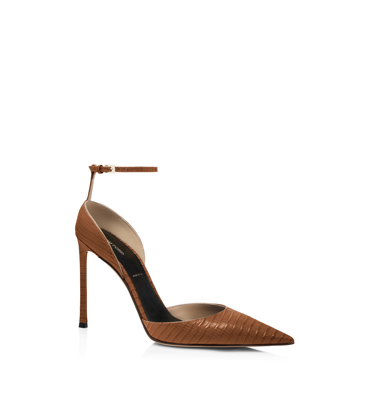 Tom Ford Tejus-Effect Printed Leather Vertigo Ankle Strap Pump