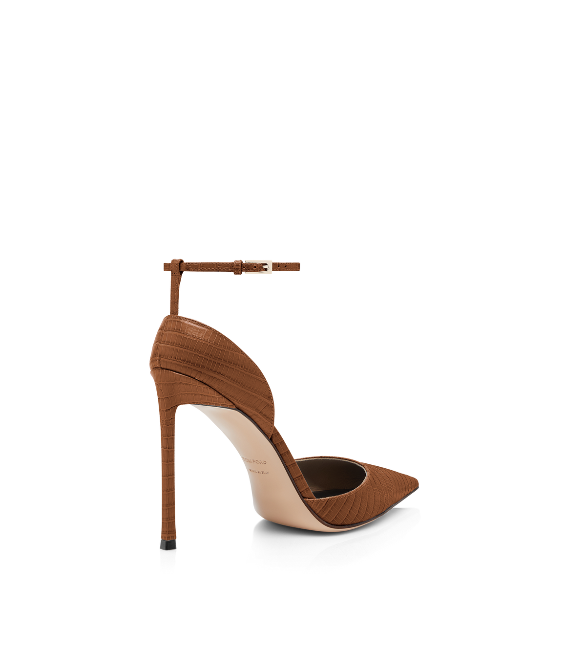 Tom Ford Tejus-Effect Printed Leather Vertigo Ankle Strap Pump