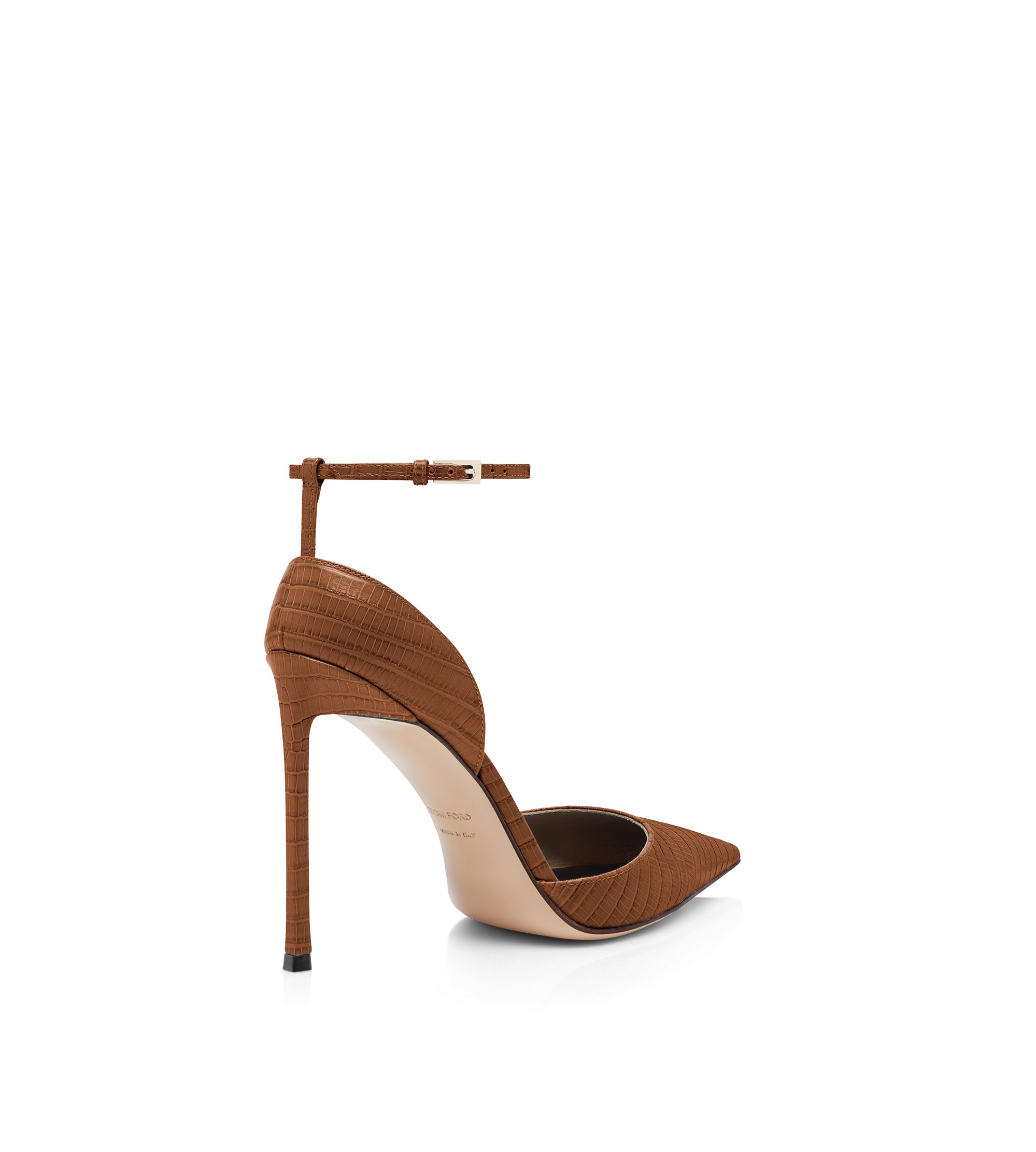 Tom Ford Tejus-Effect Printed Leather Vertigo Ankle Strap Pump