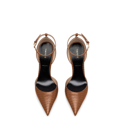 Tom Ford Tejus-Effect Printed Leather Vertigo Ankle Strap Pump