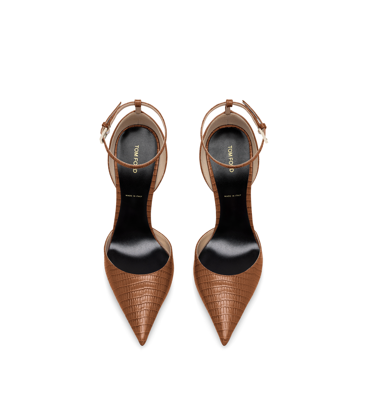 Tom Ford Tejus-Effect Printed Leather Vertigo Ankle Strap Pump