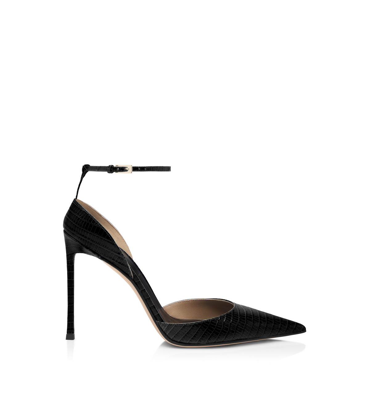 Tom Ford Tejus-Effect Printed Leather Vertigo Ankle Strap Pump